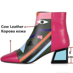 Planet Gates red 5cm / 11 FEDONAS Fashion Brand Women Ankle Snow Boots Warm High Heels Martin Shoes Woman Party Wedding Pumps Basic Genuine Leather Boots