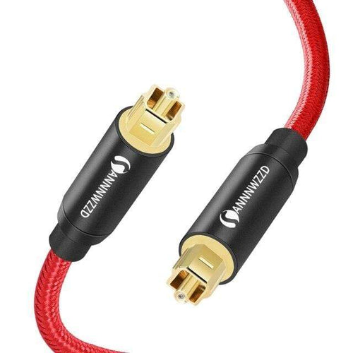 Planet Gates Red / 5m Digital Optical Audio Cable Toslink SPDIF Coaxial Cable for Amplifiers Blu-ray Player Xbox 360 Soundbar Fiber Cable