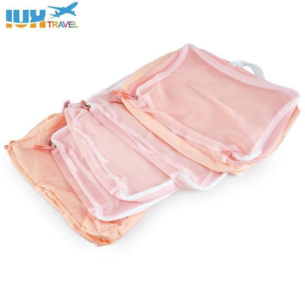 Planet Gates Red 5PCS Set Fashion Clothes Organizer Travel Bag Large Capacity Bag Women Folding Bag Unisex Luggage Traveling Handbag tailor-made