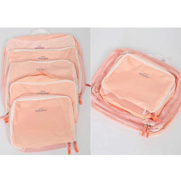 Planet Gates Red 5PCS Set Fashion Clothes Organizer Travel Bag Large Capacity Bag Women Folding Bag Unisex Luggage Traveling Handbag tailor-made