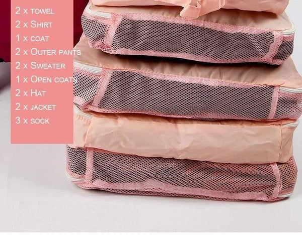 Planet Gates Red 5PCS Set Fashion Clothes Organizer Travel Bag Large Capacity Bag Women Folding Bag Unisex Luggage Traveling Handbag tailor-made