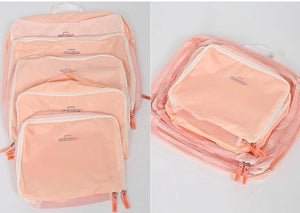 Planet Gates Red 5PCS Set Fashion Clothes Organizer Travel Bag Large Capacity Bag Women Folding Bag Unisex Luggage Traveling Handbag tailor-made