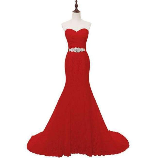 Planet Gates Red / 6 / 100cm Wedding Gown Real Photos White Lace Cheap Mermaid Wedding Dress Train 2017 Vintage Sash vestido De noiva 2017 SLD-W001