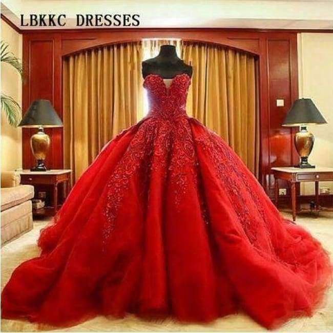 Planet Gates Red / 6 Ball Gown Red Wedding Dresses Sexy Sweetheart Appliques Beaded Long Tulle Bridal Gowns 2015 Vestidos De Noiva Vermelho