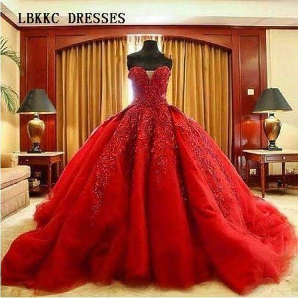 Planet Gates Red / 6 Ball Gown Red Wedding Dresses Sexy Sweetheart Appliques Beaded Long Tulle Bridal Gowns 2015 Vestidos De Noiva Vermelho