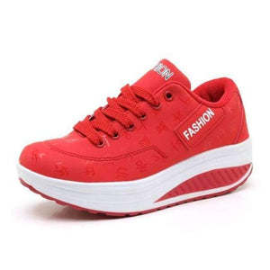 Planet Gates Red / 6 Hot Women Sneakers 2018 Breathable Waterproof Wedges Platform Vulcanize Shoes Woman Pu Leather Women Casual Shoes tenis feminino