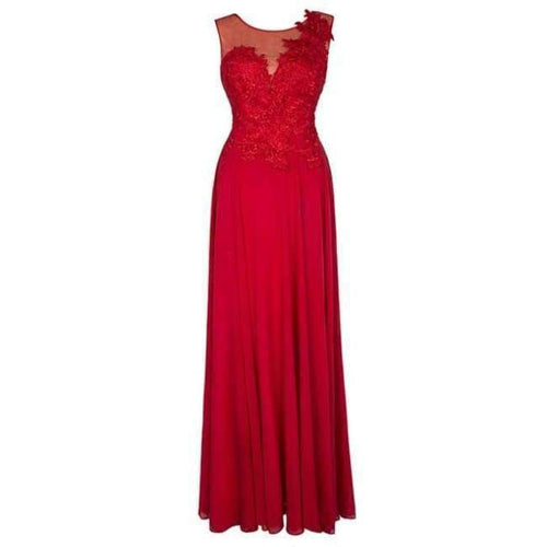 Planet Gates Red / 6 Long evening dress  cheap a line sleeveless lace up chiffon formal prom party dress evening dress