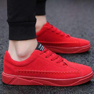 Planet Gates Red / 6 Men's Vulcanize Shoes lace-up solid shallow fashion male sneakers cotton fabric comfortable man shoes 2018 sapatos