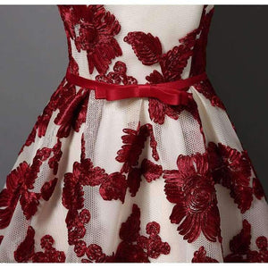 Planet Gates Red / 6 New A Line 2017 Flowers Boat Neck Long Evening Dresses Bow Sleeveless Elegant Sashes Party Prom Gowns