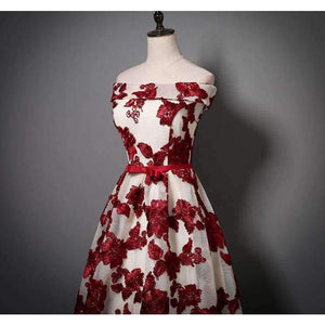 Planet Gates Red / 6 New A Line 2017 Flowers Boat Neck Long Evening Dresses Bow Sleeveless Elegant Sashes Party Prom Gowns