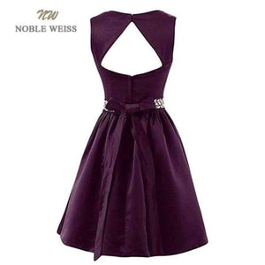 Planet Gates red / 6 Satin Crystal beading Sashes Bridesmaid Dresses V-neck Wedding Party Dress Simple Cheap Bridesmaid Gown Knee Length