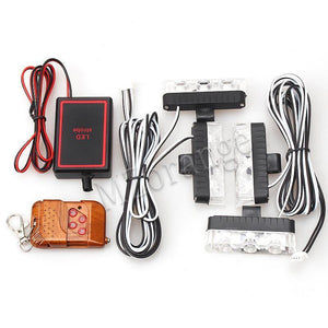 Planet Gates Red / 6000K Wireless Remote 4x3/led Ambulance Police light DC 12V Strobe Warning light for Car Truck Emergency Light Flashing Firemen Lights