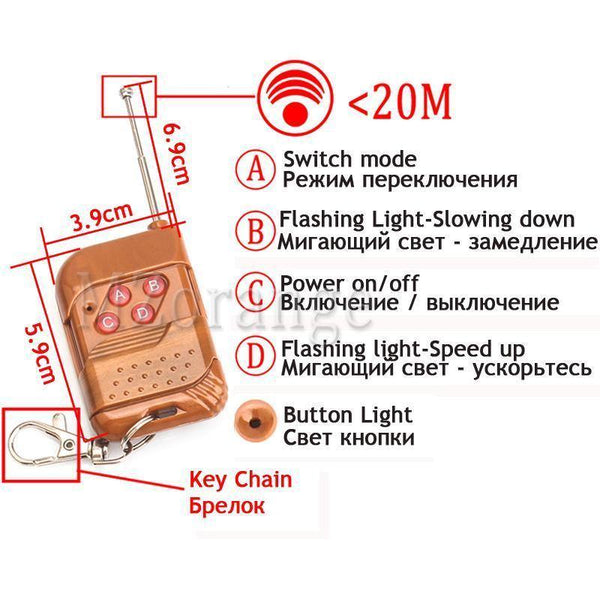 Planet Gates Red / 6000K Wireless Remote 4x3/led Ambulance Police light DC 12V Strobe Warning light for Car Truck Emergency Light Flashing Firemen Lights