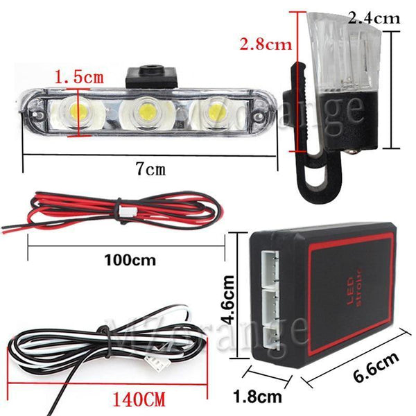 Planet Gates Red / 6000K Wireless Remote 4x3/led Ambulance Police light DC 12V Strobe Warning light for Car Truck Emergency Light Flashing Firemen Lights