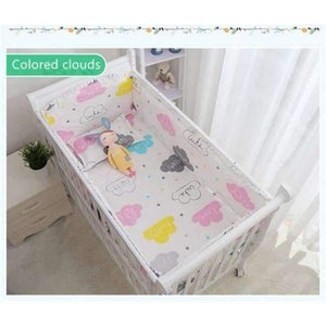 Planet Gates Red 6Pcs Cartoon Baby Bedding Sets Baby Crib Bumpers Bed Around Cot Bed Sheets 100%Cotton Thickening Customizable Baby Beddings
