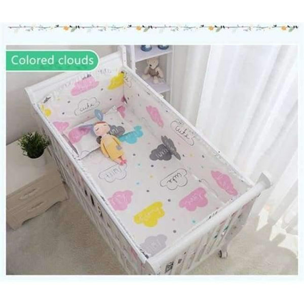 Planet Gates Red 6Pcs Cartoon Baby Bedding Sets Baby Crib Bumpers Bed Around Cot Bed Sheets 100%Cotton Thickening Customizable Baby Beddings
