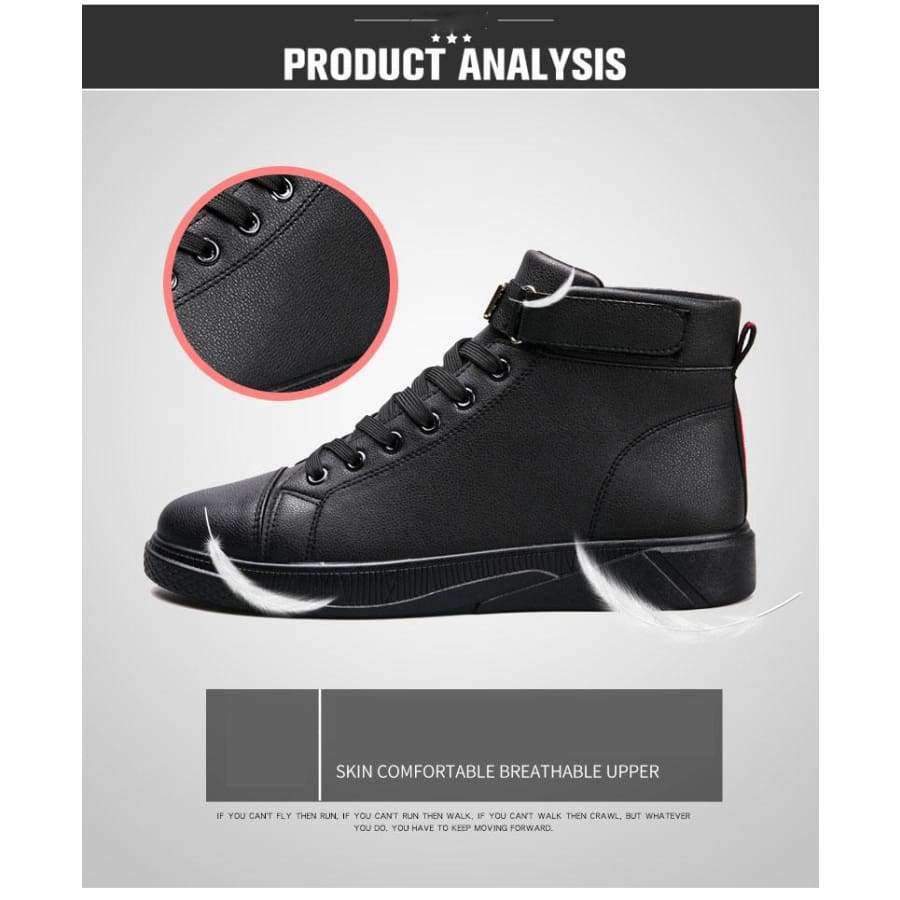 Planet Gates Trend 2018 Men's Vulcanized Shoes Black High Top Lace-up Autumn Winter Casual Canvas Shoes For Men Boys Sneakers Without Lace