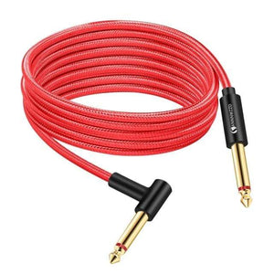 Planet Gates Red / 7.5m Guitar Cable 6.5mm Jack Audio Cable Nylon Braided 6.35 Guitar Instrument Cable for Electric Guitar Mixer Amplifier 6.35mm Cable