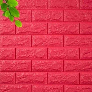 Planet Gates Red / 70cmX77cm Waterproof Foam Brick 3D Wall Panel DIY Self Adhesive Wallpaper For Kids Room Bedroom Wall Decor 3D Brick Living Room Wall Paper