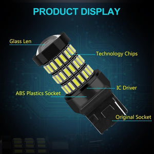 Planet Gates Red / 7440 W21W 2pcs T20 7440 W21W LED 7443 SRCK W21/5W LED Bulbs WY21W 12V 1200LM Car Lights Turn Signal Brake Reverse Tail Lamp Auto Bulb