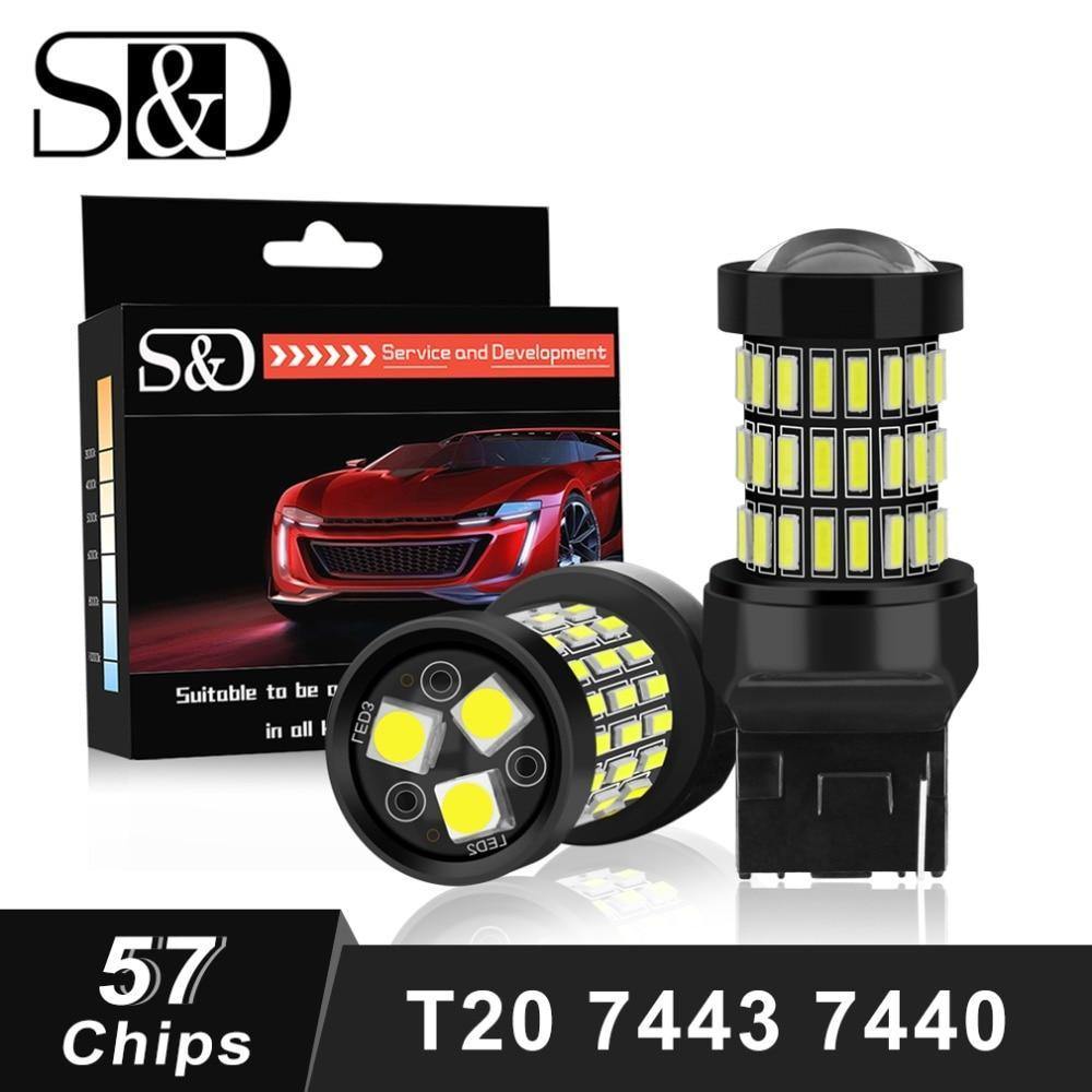 Planet Gates Red / 7440 W21W 2pcs T20 7440 W21W WY21W LED 7443 SRCK W21/5W LED Bulbs 12V Car Lights Turn Signal Brake Reverse Tail Lamp Auto 1200LM