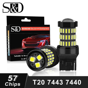 Planet Gates Red / 7440 W21W 2pcs T20 7440 W21W WY21W LED 7443 SRCK W21/5W LED Bulbs 12V Car Lights Turn Signal Brake Reverse Tail Lamp Auto 1200LM