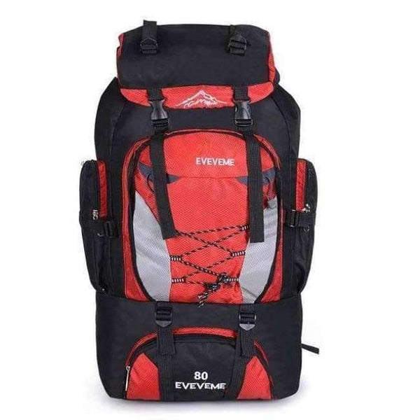Planet Gates red 80L Camping Hiking Backpack Bag Outdoor Sports Bags Travel Waterproof Shoulder Men Climbing Fishing Rucksack XA535WA