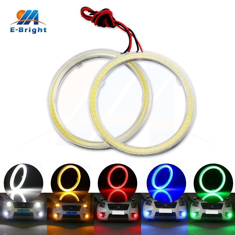 Planet Gates Red / 80MM 1Pair COB 60mm 80mm 120mm 12V DC With Cover Halo Rings 70mm 90mm 100mm 110mm Angel Angelic Eyes LED Car Lights Auto