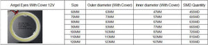 Planet Gates Red / 80MM 1Pair COB 60mm 80mm 120mm 12V DC With Cover Halo Rings 70mm 90mm 100mm 110mm Angel Angelic Eyes LED Car Lights Auto