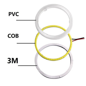 Planet Gates Red / 80MM 1Pair COB 60mm 80mm 120mm 12V DC With Cover Halo Rings 70mm 90mm 100mm 110mm Angel Angelic Eyes LED Car Lights Auto