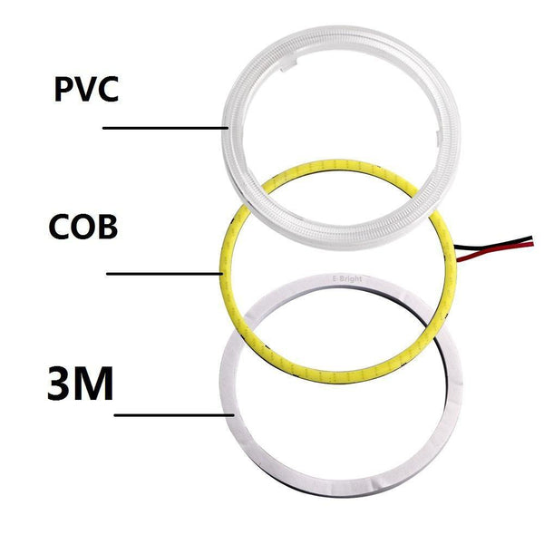 Planet Gates Red / 80MM 1Pair COB 60mm 80mm 120mm 12V DC With Cover Halo Rings 70mm 90mm 100mm 110mm Angel Angelic Eyes LED Car Lights Auto