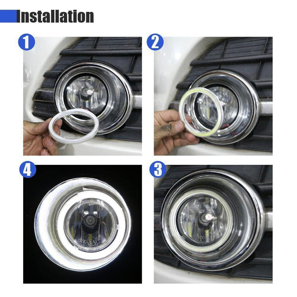 Planet Gates Red / 80MM 1Pair COB 60mm 80mm 120mm 12V DC With Cover Halo Rings 70mm 90mm 100mm 110mm Angel Angelic Eyes LED Car Lights Auto