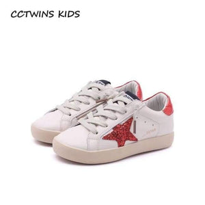 Planet Gates Red / 9.5 Fashion Baby Girl Sport Star Gold Shoe Kid Glitter Sneaker Children Leather Breathable Trainer FSL2239