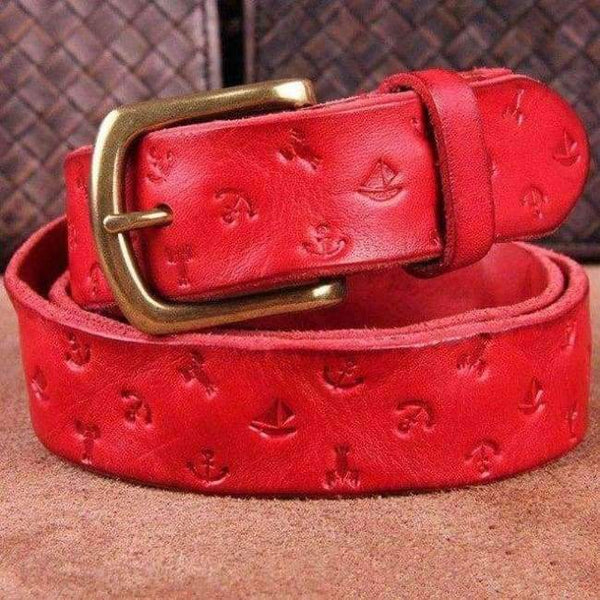 Planet Gates Red / 95cm CUKUP Ladies 100% Pure Cowhide Leather Belts Pin Buckle Casual Styles Jeans Cow Skin Genuine Belts for Woman 3.0cm Width NCK466