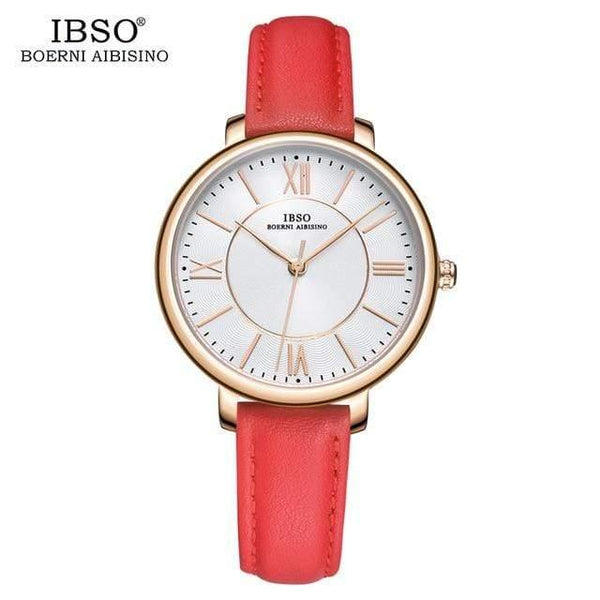 Planet Gates Red A Women Watches Red Genuine Leather Strap Ladies Quartz Watch Women Waterproof Montre Femme