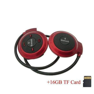 Planet Gates Red Add 16GB Card 3D Mini 503 Mini503 Bluetooth 4.0 FM Headset Sport Wireless Headphones Music Stereo Earphones + 8GB 16GB Micro SD Card