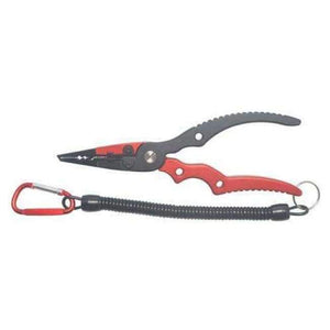 Planet Gates red and black Aluminum Alloy Fishing Pliers Split Ring Cutters Fishing Holder Tackle with Sheath & Retractable Tether Combo Hooks Remover