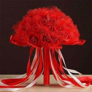 Planet Gates Red Artificial Flowers Wedding Bouquets New Fashion Crystal Bridal Bouquets Wedding Accessories Wedding Party Decor
