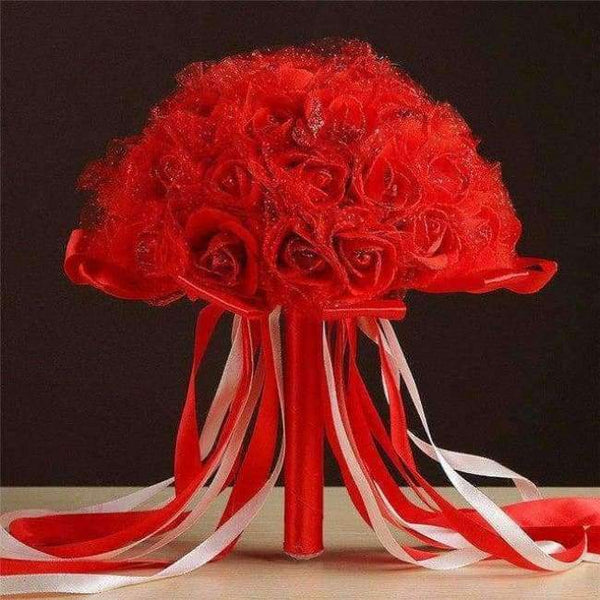 Planet Gates Red Artificial Flowers Wedding Bouquets New Fashion Crystal Bridal Bouquets Wedding Accessories Wedding Party Decor