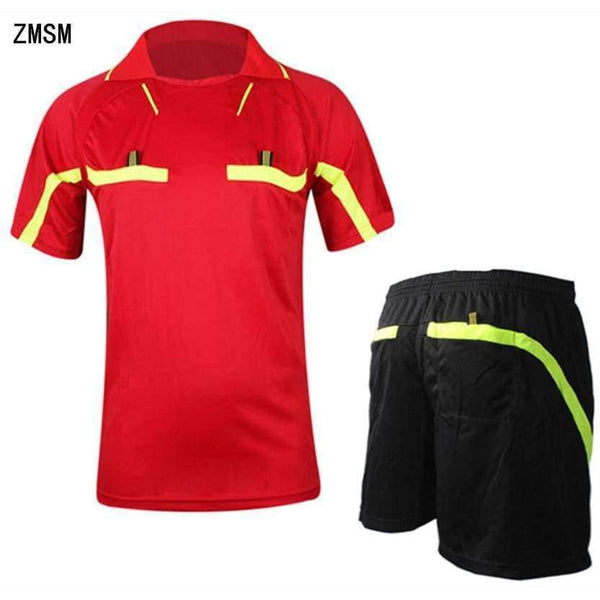 Planet Gates Red / Asian size XL Soccer Referee Jerseys Kit Professional Competition Referee Clothing Custom Football Judge Uniforms Short Tracksuits C10