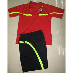 Planet Gates Red / Asian size XL Soccer Referee Jerseys Kit Professional Competition Referee Clothing Custom Football Judge Uniforms Short Tracksuits C10