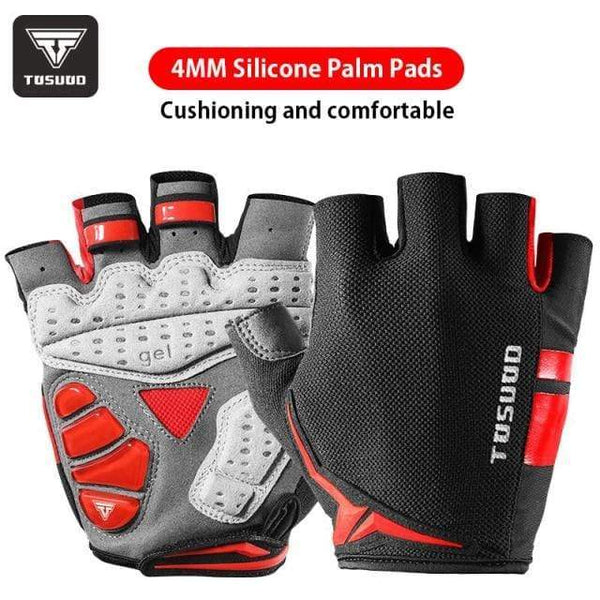 Planet Gates red-B / M Cycling Bike Half Finger Non-slip Gloves Shockproof Summer Breathable MTB Road Bicycle Gloves Men Women Cycling Equipment