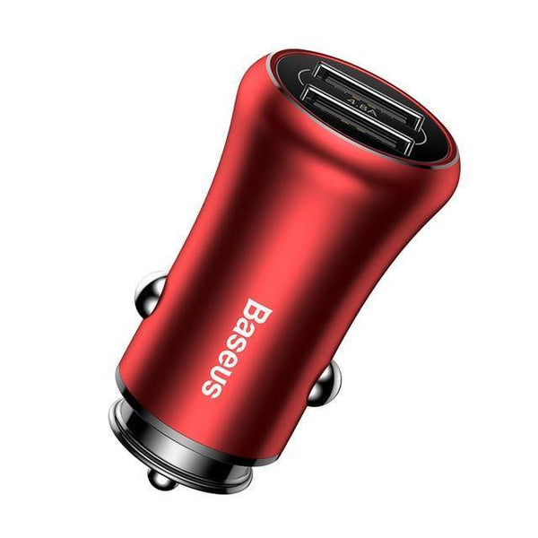 Planet Gates RED Baseus Car Charger Dual USB Car Charger Car-styling USB Charger for Mobile Phone Fast Car Phone Charger For Xiaomi Roidmi 3s