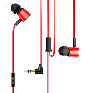 Planet Gates Red Baseus H07 Hi-Res Audio Wired Earphone Headset With Mic Metal In-Ear Earphone Stereo Bass Sound With 3.5mm Jack Earbuds kulakl k