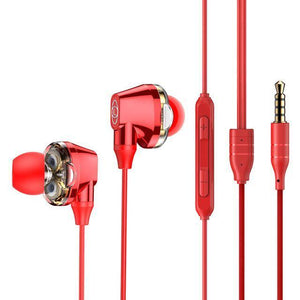 Planet Gates Red Baseus H10 Dual Dynamic Driver Wired Earphone For Phone Stereo Sound Casque 3.5mm Jack Earpiece With Mic kulakl k Fone De Ouvido