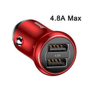 Planet Gates Red Baseus Quick Charge 3.0 USB Car Charger QC QC3.0 Turbo Fast Charging Dual Car USB Charger For iPhone Xs X Xiaomi Mi Mobile Phone