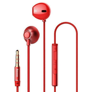 Planet Gates Red Baseus Wired Earphone In Ear Headset With Mic Stereo Bass Sound 3.5mm Jack Earphone Earbuds Earpiece For iPhone Samsung Xiaomi