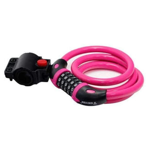 Planet Gates Red Bike Lock 5 Digit Code Combination Bicycle Security Lock 1200 mm x 12 mm Steel Cable Spiral Bike Cycling Bicycle Lock