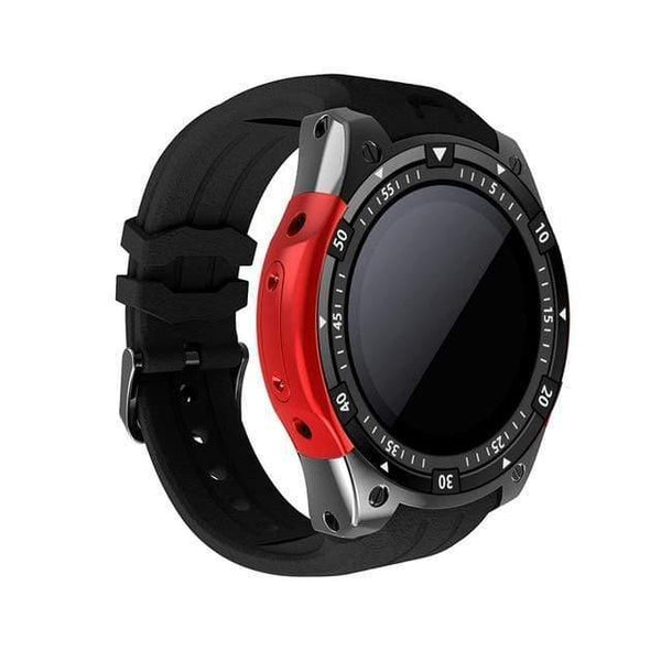 Planet Gates red black / 512MB 4GB Smart Watch X100 Android 5.1MTK6580GPS Bluetooth WiFi SmartWatch Heart Rate Fitness Tracker for Samsung gear S3 KW88 GW11