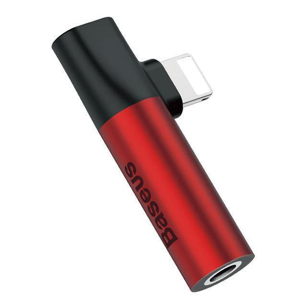 Planet Gates Red Black Baseus Audio Aux Adapter For iPhone XS Max XR X 8 7 Plus Splitter For Lightning to 3.5mm Jack Headphone Connector OTG Adapter